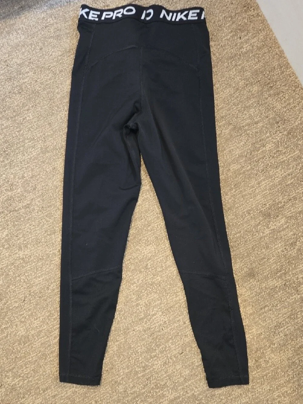 Nike Black Leggings with White Swoosh and Nike Pro Waistband